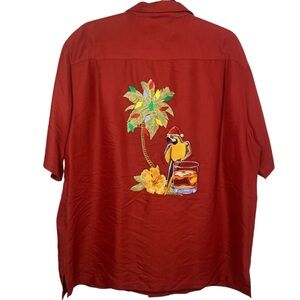 Caribbean Pineapple Red Holiday Ugly Christmas Parrot Back Hit Hawaiian Shirt
